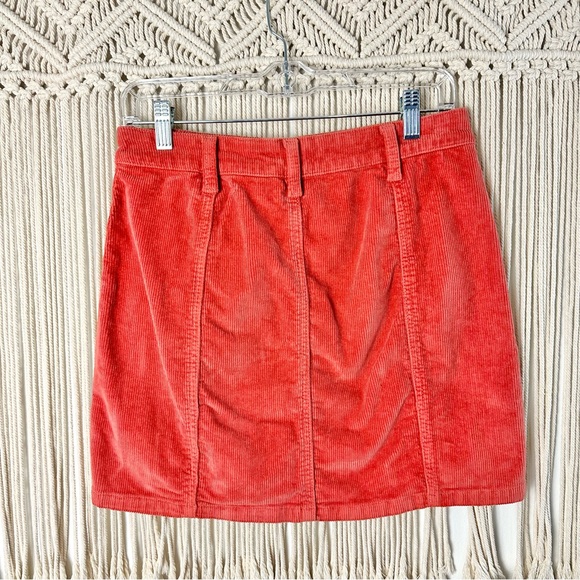 SO Coral Corduroy Button Front Skirt Size 28 JR 7 - Picture 5 of 8